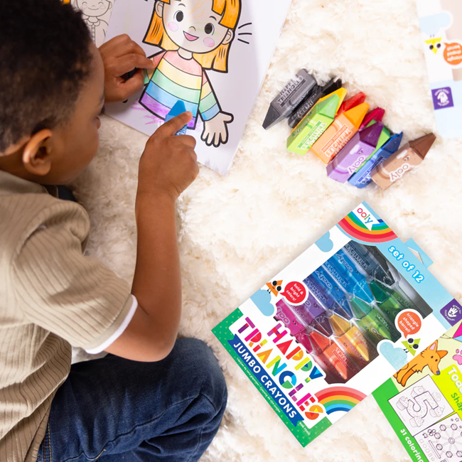 Happy Triangles Jumbo Crayons - Easy Grip - Set of 12