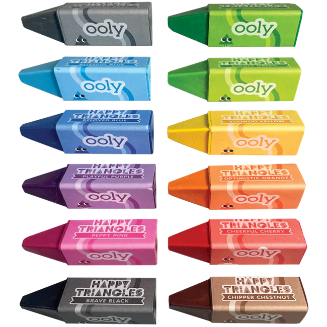 Happy Triangles Jumbo Crayons - Easy Grip - Set of 12
