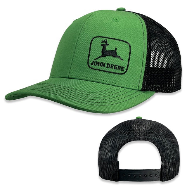 Men's John Deere Green Black Mesh Back Logo Hat — Ellington Agway