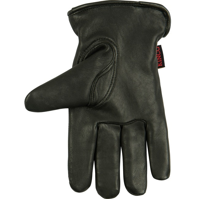 Kinco Lined Black Grain Goatskin Thermal Leather Driver Gloves