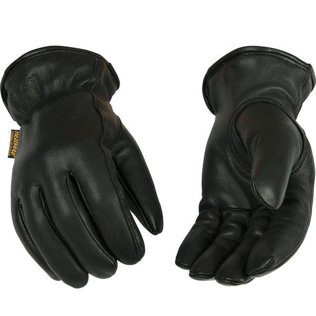 Kinco Lined Black Grain Goatskin Thermal Leather Driver Gloves