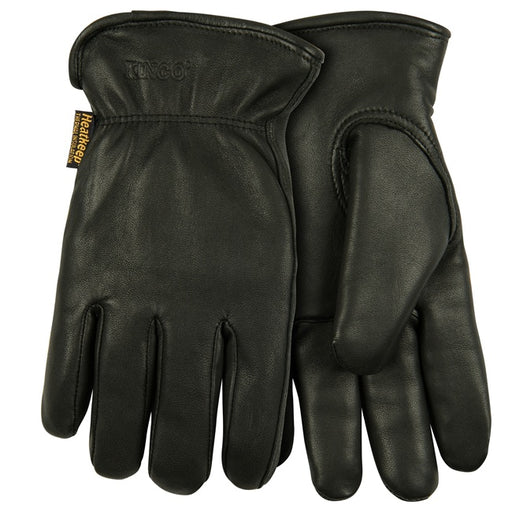 Kinco Lined Black Grain Goatskin Thermal Leather Driver Gloves