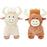 Multipet Plush Shaggy Highland Cow Squeaky Dog Toy, Assorted Sizes
