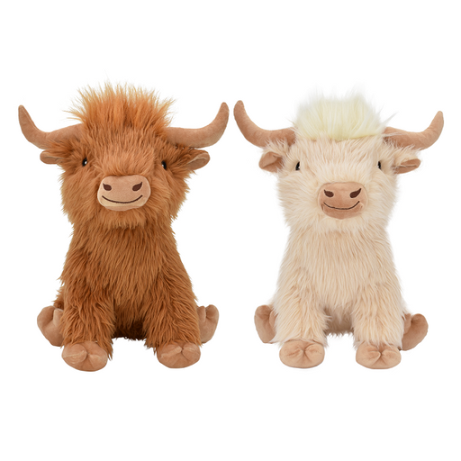 Multipet Plush Jumbo Highland Cow Squeaky Dog Toy, Assorted