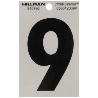 3 in. Vinyl Reflective Number 9