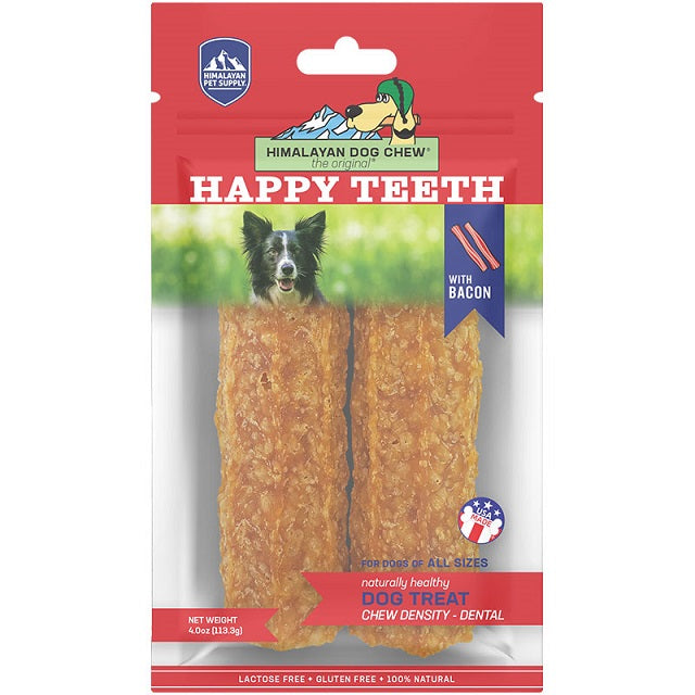 Himalayan Pet Happy Teeth Bacon Flavor Dental Dog Treat 2-Pack