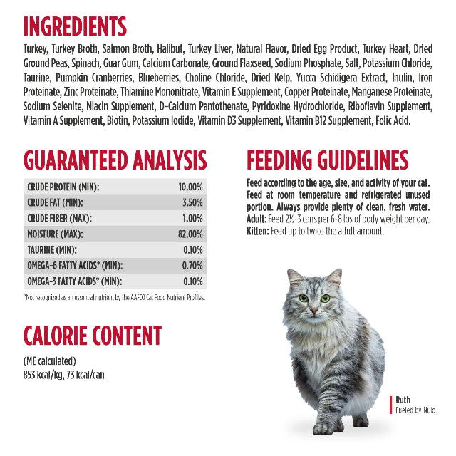 Nulo Shredded Turkey & Halibut Recipe for Cats 3oz