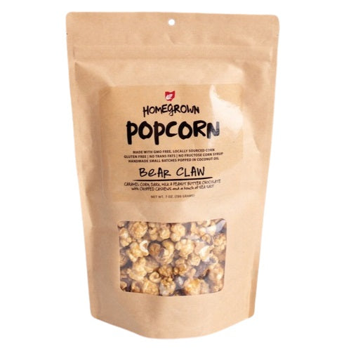 Homegrown Gourmet Popcorn Bear Claw with Cashews 7 oz.