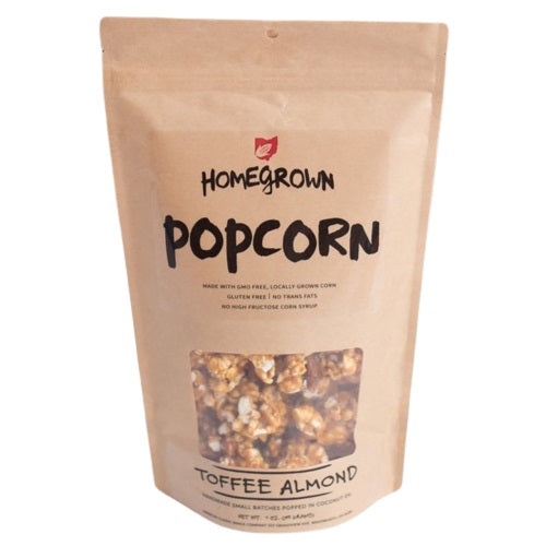 Homegrown Gourmet Popcorn Toffee Almond 7 oz.
