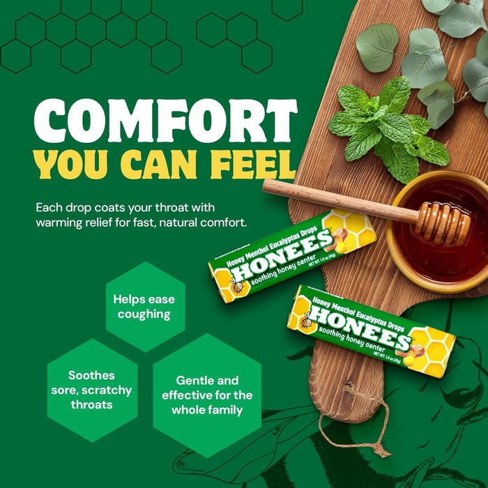 HONEES™ Honey Menthol Eucalyptus Drops 1.6 oz. Roll