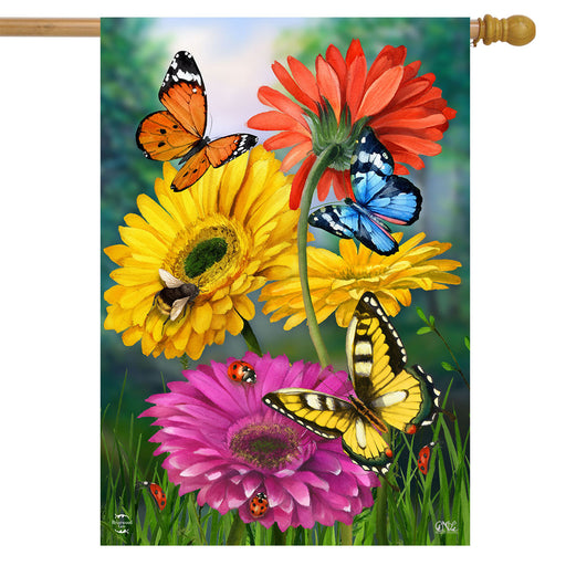 Briarwood Lane Butterflies and Daisies House Flag