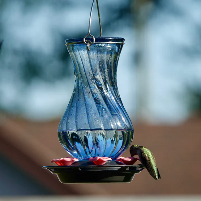 Nature's Way Perfect Pitcher Antique Glass Gravity Hummingbird Feeder