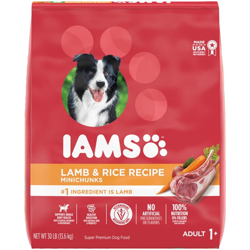 Iams MiniChunks Lamb & Rice Recipe Adult Dry Dog Food 30-Lbs.