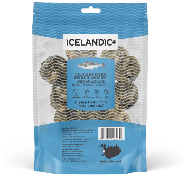 Icelandic Cod Fish Skin Rolls – Crunchy, Single-Ingredient Dog Treats 3 oz