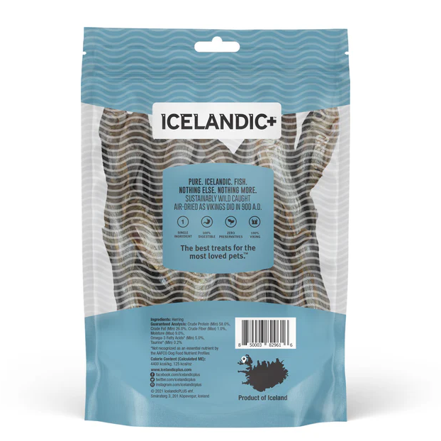 Icelandic+ Herring Whole Fish Dog Treats 3 oz – Wild-Caught, Single-Ingredient, Crunchy Goodness