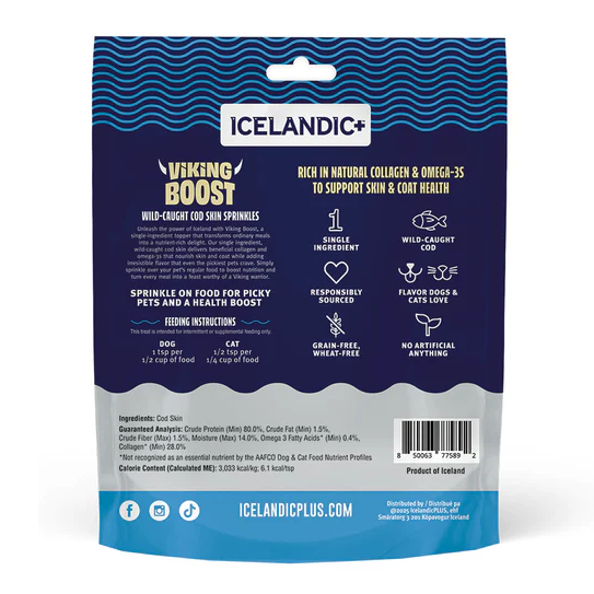 Viking Boost Wild-Caught Cod Skin Sprinkles for Skin & Coat 4 oz