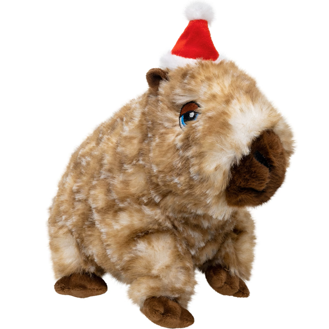 KONG Holiday Comfort Wuzzeez Capybara Squeaky Plush Dog Toy, Medium