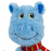 KONG Holiday Knots Belly Hippo Blue Squeaky Plush Dog Toy, Medium/Large