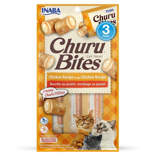 Churu Bites Chicken Wraps Chicken Recipe Cat Treats, 0.35-oz 3-Pack