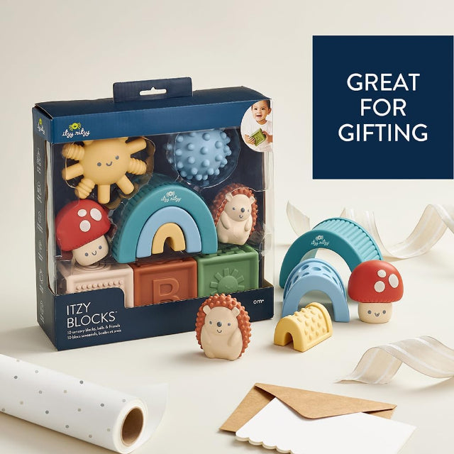 Itzy Blocks Forest Friends 10-Piece Sensory Building Blocks