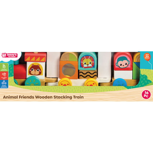 Jasey's Toy Chest Animal Friends Wooden Stacking Train