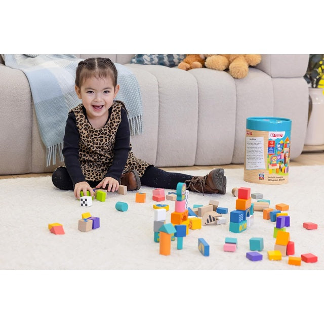 Jasey's Toy Chest 80-Piece Build & Imagine Wooden Blocks