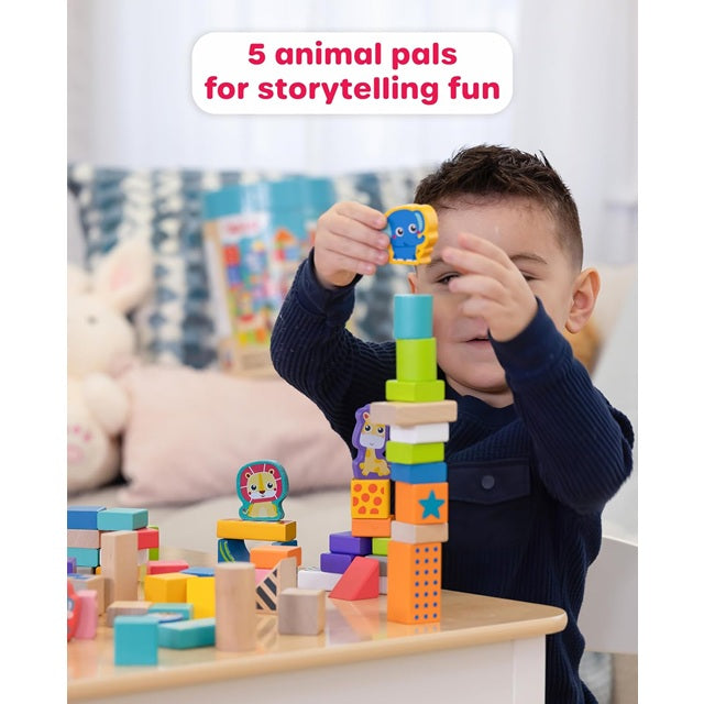 Jasey's Toy Chest 80-Piece Build & Imagine Wooden Blocks