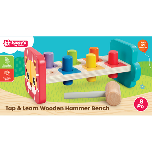 Jasey's Toy Chest Tap & Learn Wooden Hammer Bench
