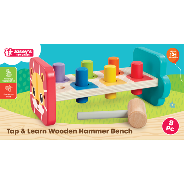Jasey's Toy Chest Tap & Learn Wooden Hammer Bench