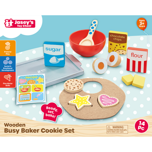 Jasey's Toy Chest Wooden Busy Baker Cookie Set