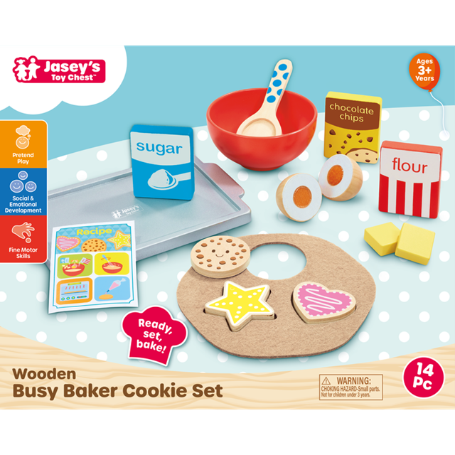 Jasey's Toy Chest Wooden Busy Baker Cookie Set