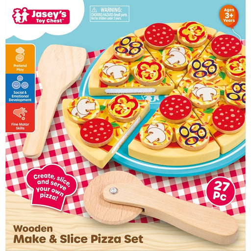 Jasey’s Toy Chest Wooden Make & Slice Pizza Set