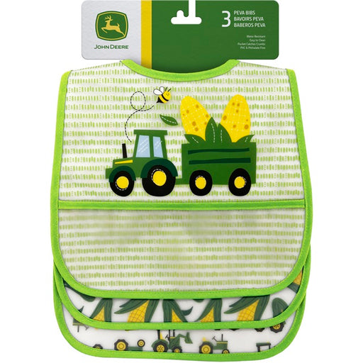 John Deere Infant 3 Pack Peva Baby Bibs