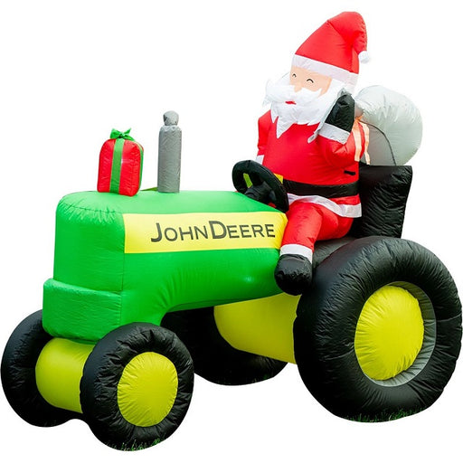 John Deere Tractor with Santa Holiday Inflatable