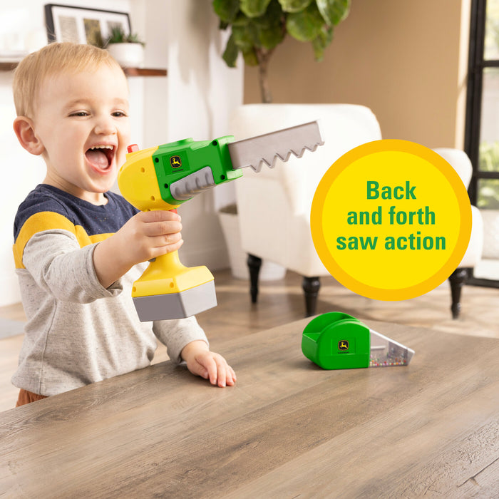 John Deere Kids 2-in-1 Power Tool with Saw and Vacuum