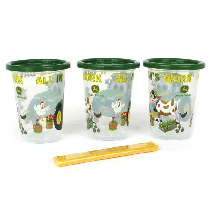 John Deere Take & Toss Straw Cup 3-Pack