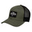 Men's John Deere Suede Logo Olive & Black Mesh Back Hat