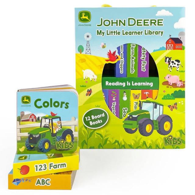 John Deere My Little Learner Library 12-Book Kids Board Book Set