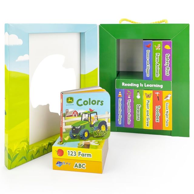 John Deere My Little Learner Library 12-Book Kids Board Book Set