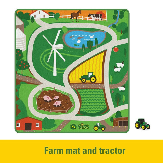 John Deere Kids Farm Playmat with Toy Tractor