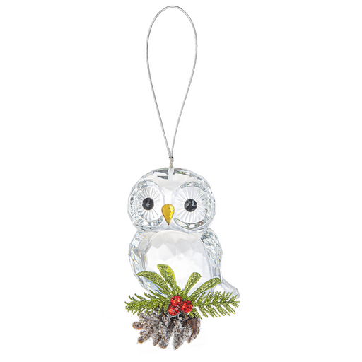 Kissing Krystals Mistletoe Teeny Owl Pinecone Ornament KK568