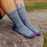 Women's Hiker Micro Crew Midweight Hiking Socks, Light Denim