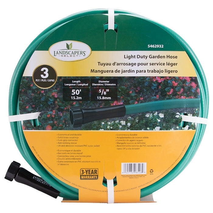 Landscapers Select Garden Hose, 50ft, Light Duty 5/8"