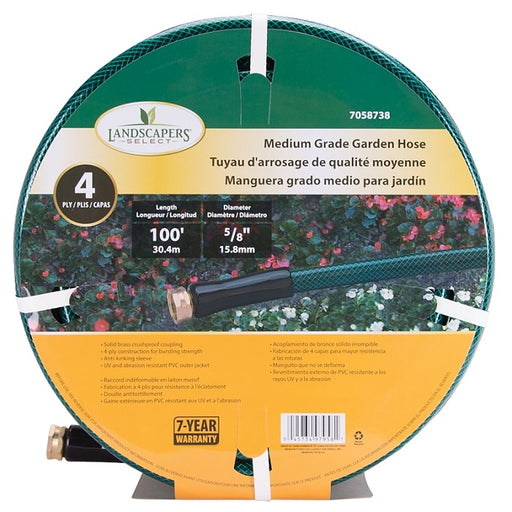 Landscapers Select Garden Hose, 100ft, Medium Grade, 5/8"