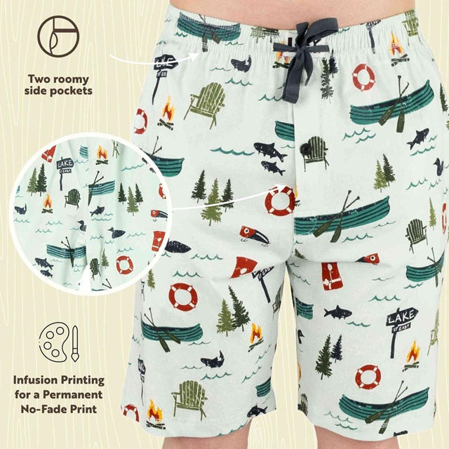 LazyOne Lake It Easy Men's Pajama Shorts