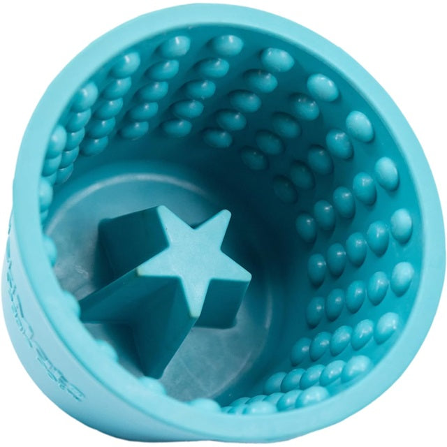 LickiMat Yoggie Pot Rubber Slow Feeder Dog Bowl, Turquoise