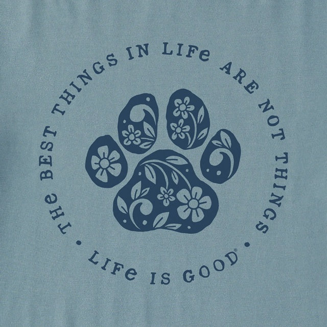 Life Is Good Women's Best Things Floral Paw Snuggle Up Sleep Vee