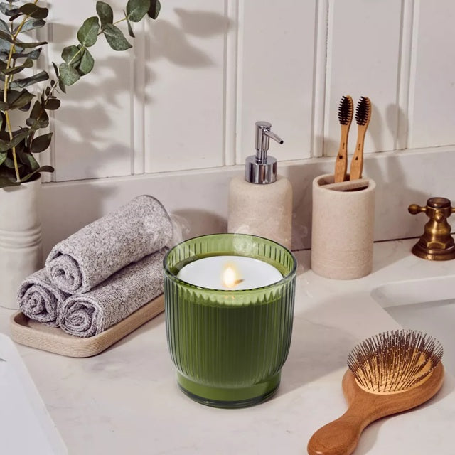 Lifelines Flameless Candle Diffuser - Ribbed Olive