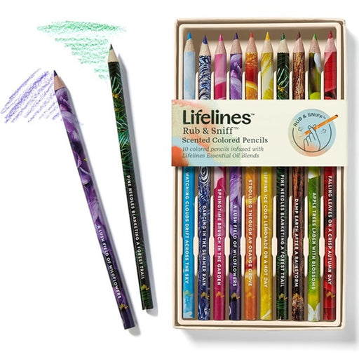 Lifelines Rub & Sniff Scented Colored Pencils, 10-Pack Classic Palette