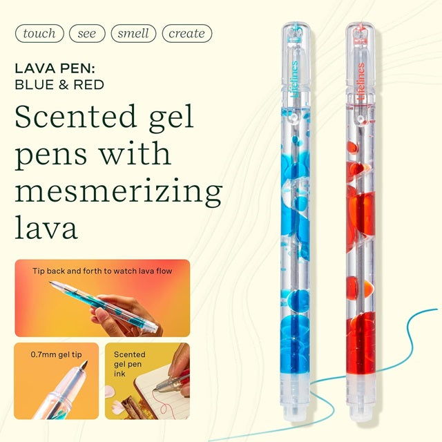 Lifelines Scented Lava Pen Set, 2-pack Blue/Red